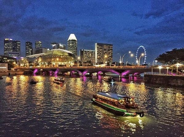 Photo of One Fullerton at One Fullerton, 1, Fullerton Road, Downtown Core, Central, 049213, Singapore. We love the night view in Marina Bay. Gotta love playing pianos in the…