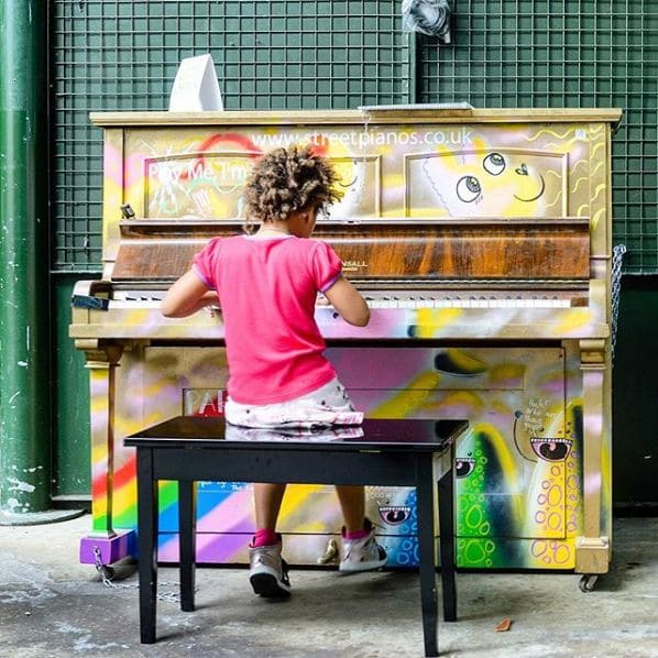 Public piano in London, England, United Kingdom