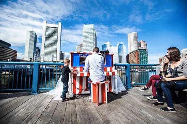Public piano in Boston, Massachusetts, United States
