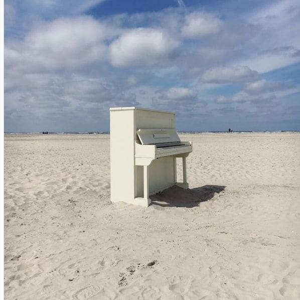 Public piano in Landerum, Frisia, Netherlands