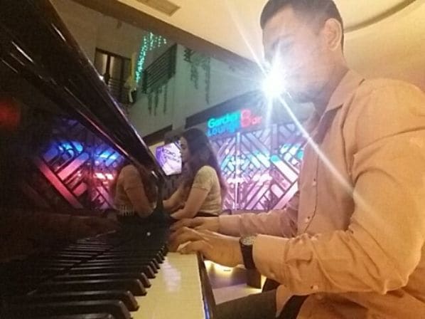 Public piano in Pontianak, West Kalimantan, Indonesia