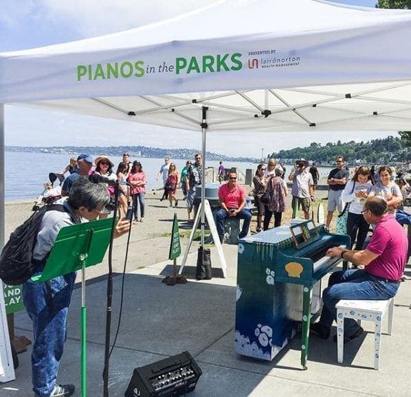 Photo of Alki Beach W. Seattle at Alki Trail, Alki, West Seattle, Seattle, King County, Washington, 98116, United States