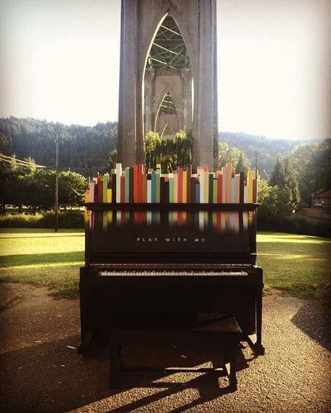 Photo of St. Johns Bridge at Saint Johns Bridge, North Pittsburg Avenue, Cathedral Park, Portland, Multnomah County, Oregon, 97203, United States