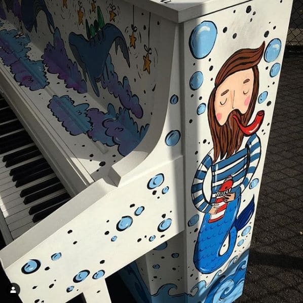 Public piano in Bellevue, Washington, United States