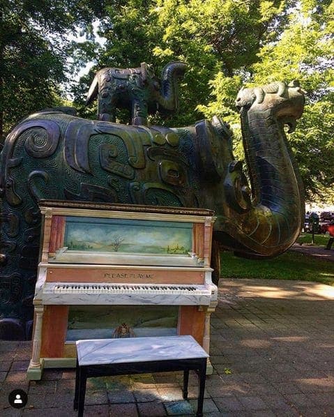 Photo of Portland, Oregon at Animals in Pools, Southwest Yamhill Street, Downtown, Portland, Multnomah County, Oregon, 97204, United States. Just played this classical piano-…
