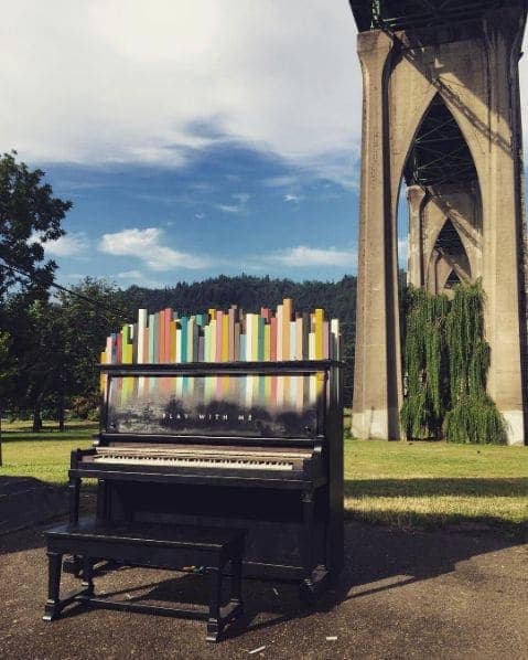 Photo of St. Johns Bridge at Saint Johns Bridge, North Pittsburg Avenue, Cathedral Park, Portland, Multnomah County, Oregon, 97203, United States