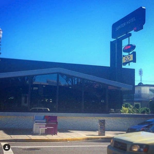 Photo of Doug Fir Lounge at Jupiter Hotel, East Burnside Street, Buckman, Portland, Multnomah County, Oregon, 97214, United States. Just a little drive by of our HEROS piano- a…