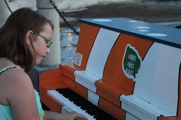 Public piano in Kelowna, British Columbia, Canada