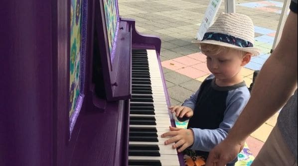 Public piano in Bellevue, Washington, United States