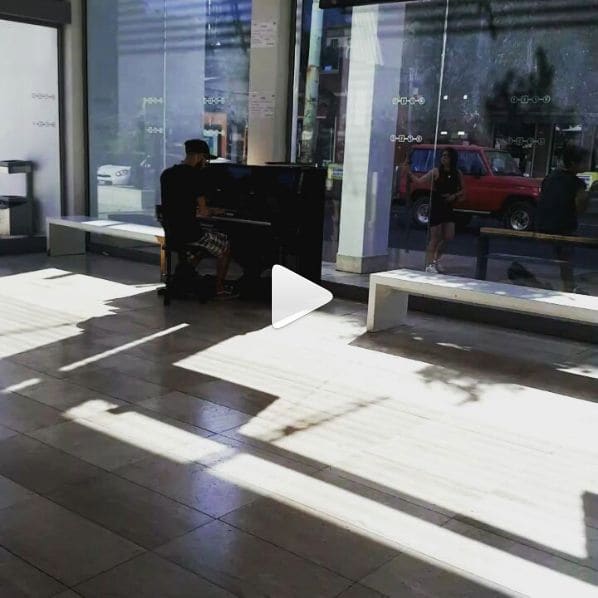 Public piano in Cagliari, Sardinia, Italy