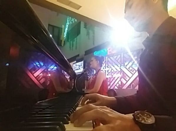 Public piano in Pontianak, West Kalimantan, Indonesia