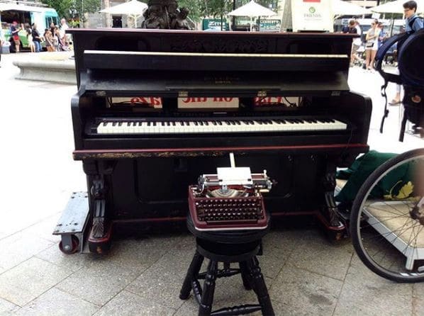 Public piano in Boston, Massachusetts, United States