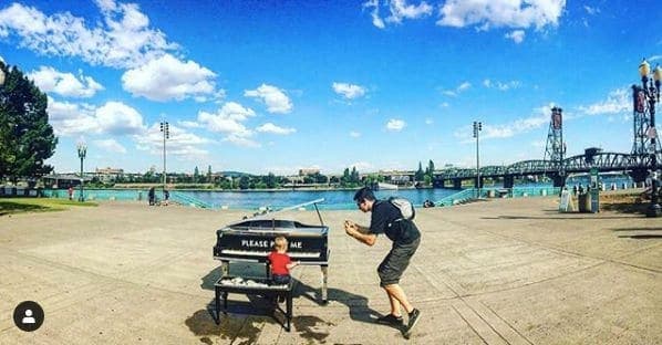 Photo of Portland, Oregon at Animals in Pools, Southwest Yamhill Street, Downtown, Portland, Multnomah County, Oregon, 97204, United States. Flashback- a sweet moment- I think…