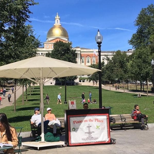 Public piano in Boston, Massachusetts, United States