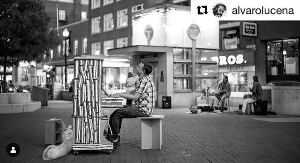 Public piano in Cambridge, Massachusetts, United States
