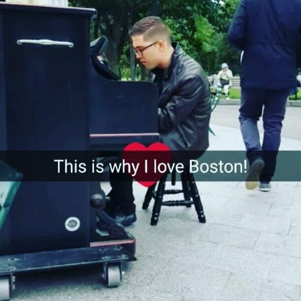Public piano in Boston, Massachusetts, United States