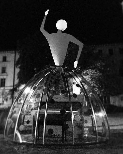 Public piano in Munich, Bavaria, Germany