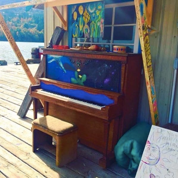 Public piano in Salt Spring Island Electoral Area, British Columbia, Canada