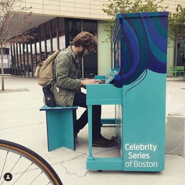 Public piano in Cambridge, Massachusetts, United States