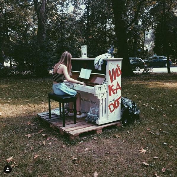 Public piano in Munich, Bavaria, Germany