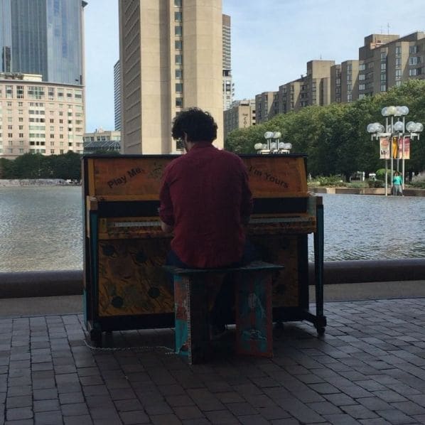 Public piano in Boston, Massachusetts, United States