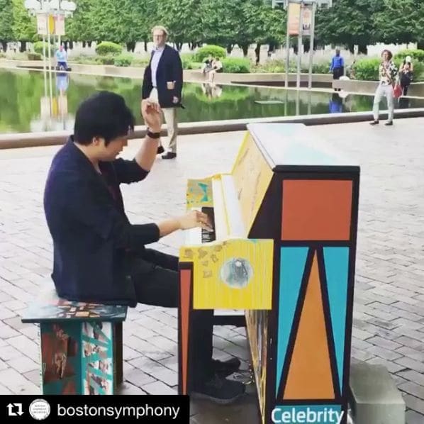 Public piano in Boston, Massachusetts, United States