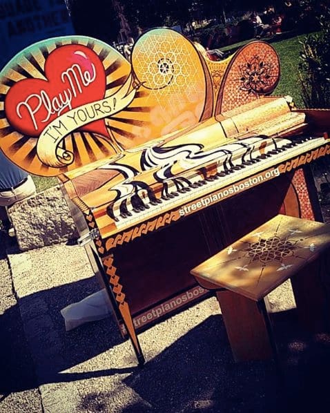 Public piano in Boston, Massachusetts, United States