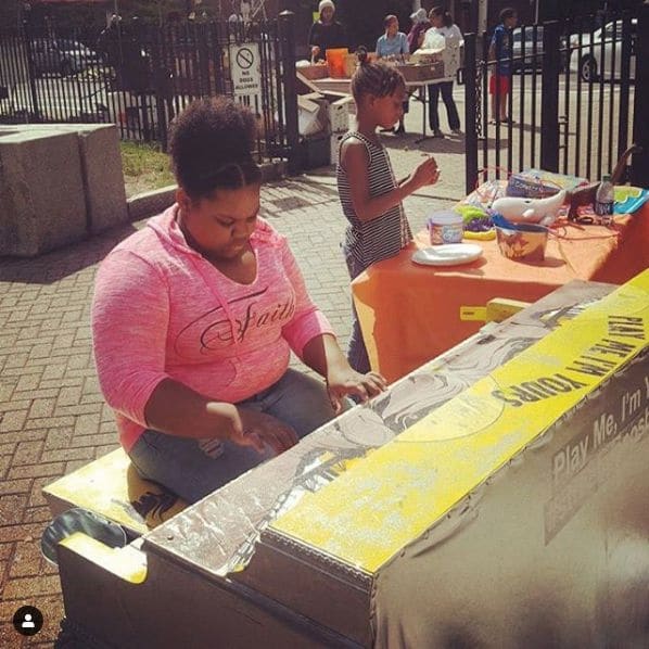 Public piano in Boston, Massachusetts, United States