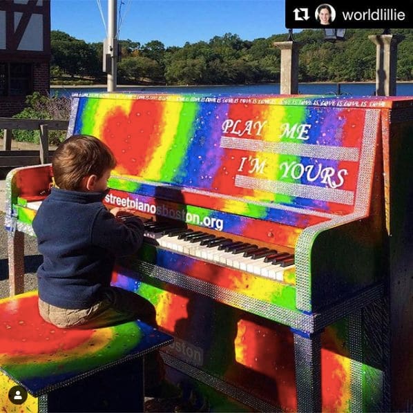 Public piano in Boston, Massachusetts, United States