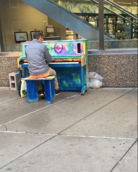 Public piano in Boston, Massachusetts, United States