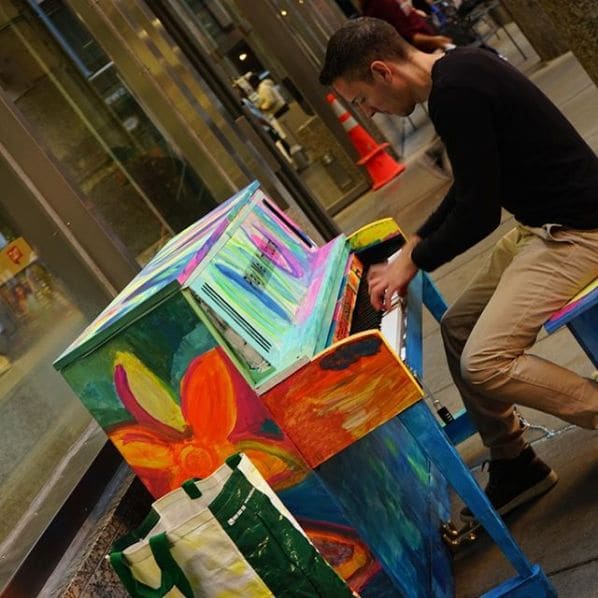 Public piano in Boston, Massachusetts, United States