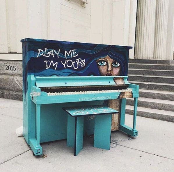 Public piano in Cambridge, Massachusetts, United States