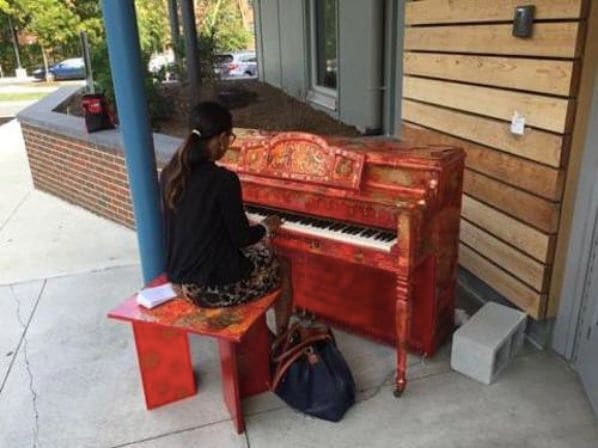 Public piano in Boston, Massachusetts, United States