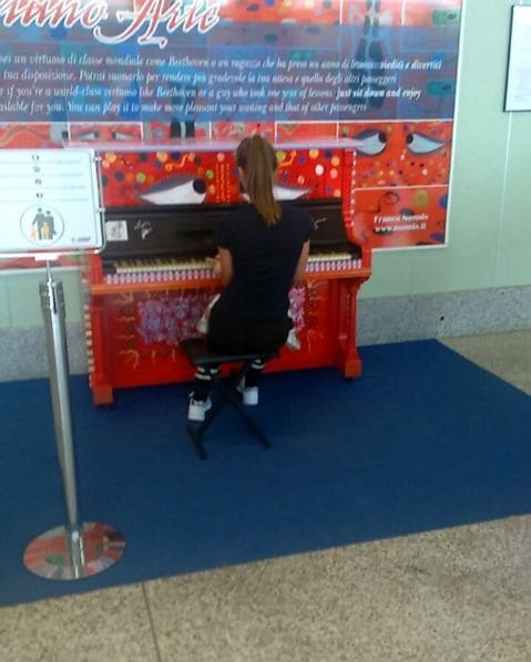 Public piano in Sassari, Sardinia, Italy