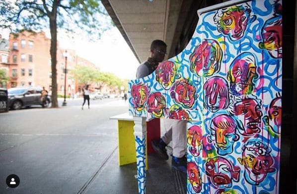 Public piano in Boston, Massachusetts, United States