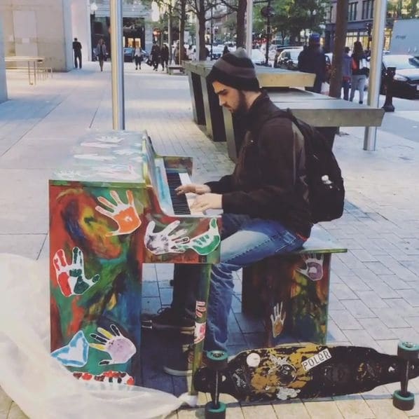 Public piano in Boston, Massachusetts, United States