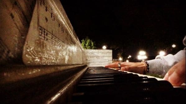 Public piano in Boston, Massachusetts, United States