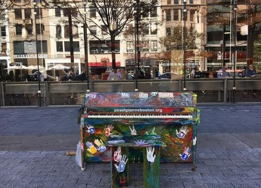 Public piano in Boston, Massachusetts, United States