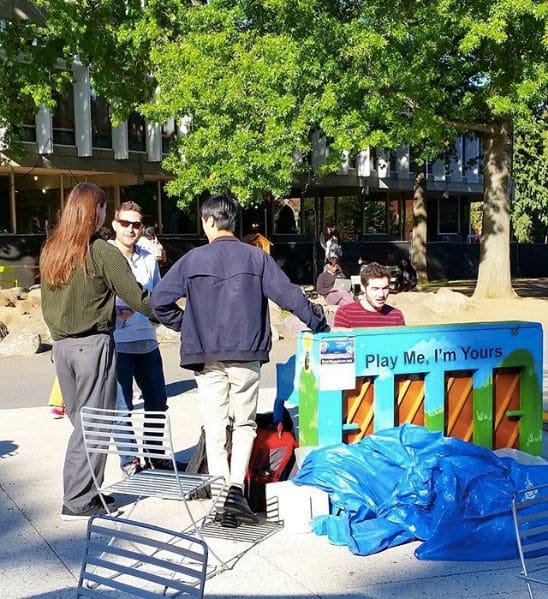 Public piano in Cambridge, Massachusetts, United States