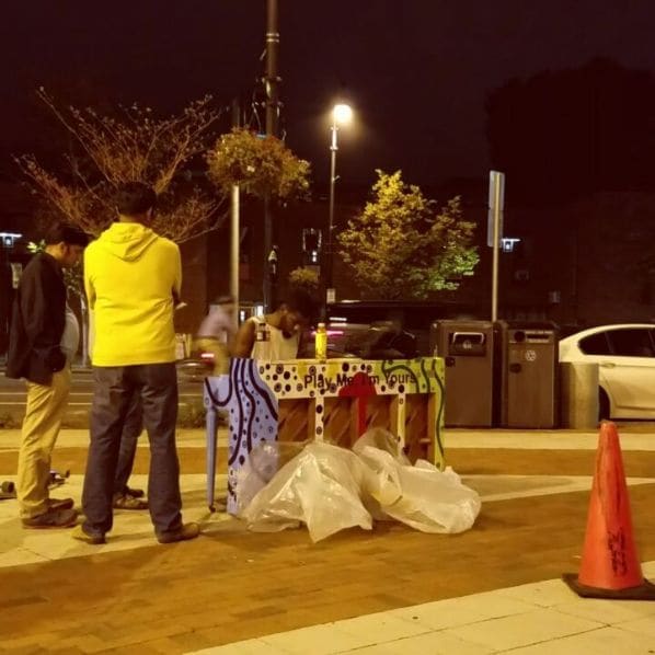 Public piano in Cambridge, Massachusetts, United States