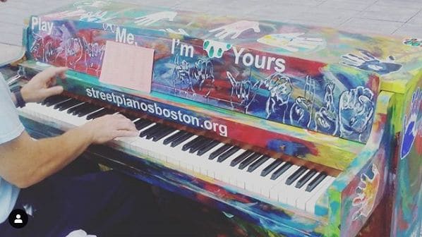 Public piano in Boston, Massachusetts, United States