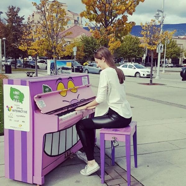 Public piano in Kelowna, British Columbia, Canada