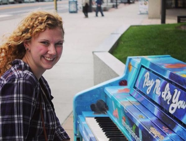 Public piano in Cambridge, Massachusetts, United States