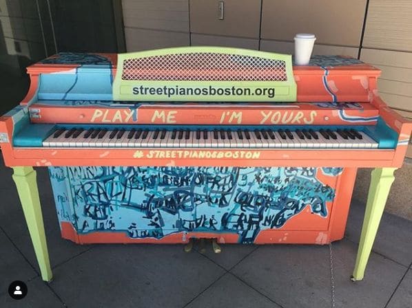 Public piano in Boston, Massachusetts, United States