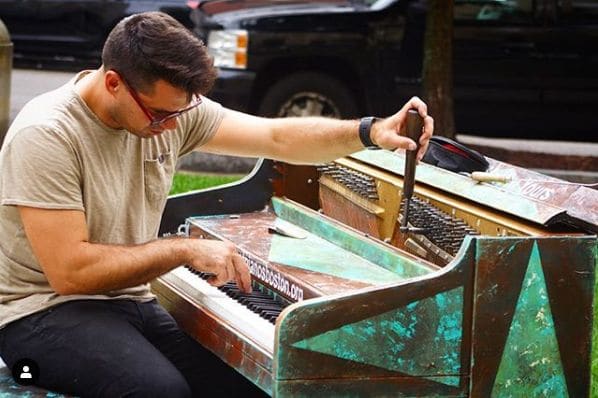 Public piano in Boston, Massachusetts, United States