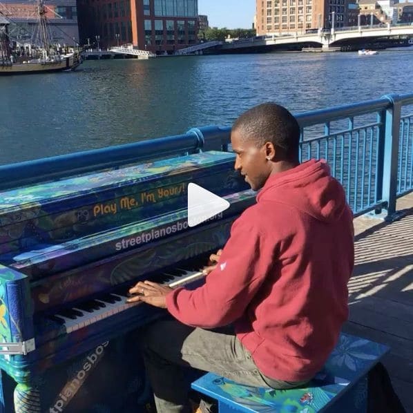 Public piano in Boston, Massachusetts, United States