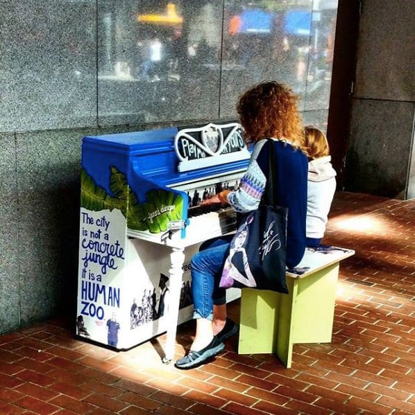 Public piano in Boston, Massachusetts, United States