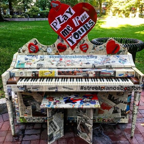 Public piano in Boston, Massachusetts, United States