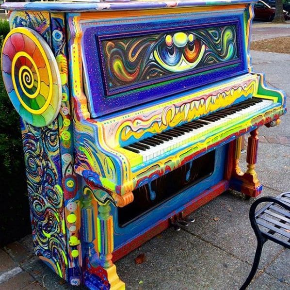 Public piano in Yolo County, California, United States