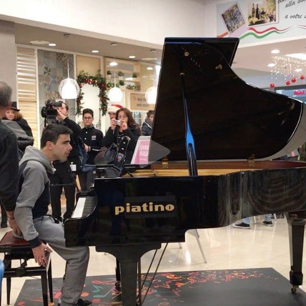 Public piano in Cuneo, Piemont, Italy
